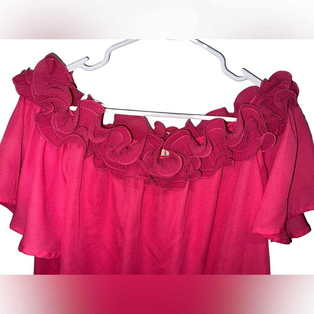 Vine & Love Pink Off The Shoulder Top - Picture 5 of 7
